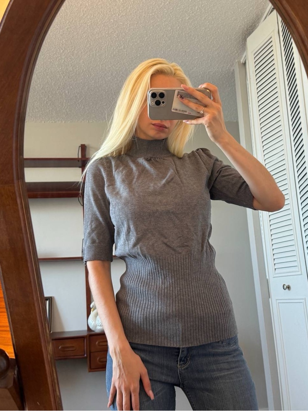 George Gray Short Sleeve Mock Neck Sweater